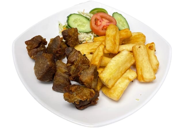 Yuca con Chicharron.
