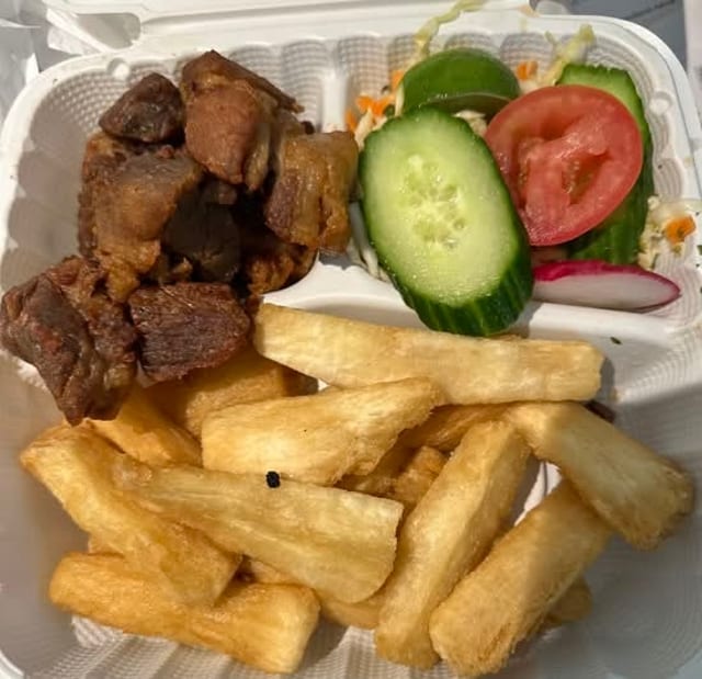 Yuca con Chicharron.