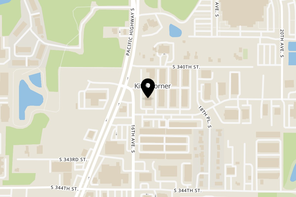 Map showing the location of Mi Chalateca Federal Way on 1610 S 341st Pl Ste F in Federal Way